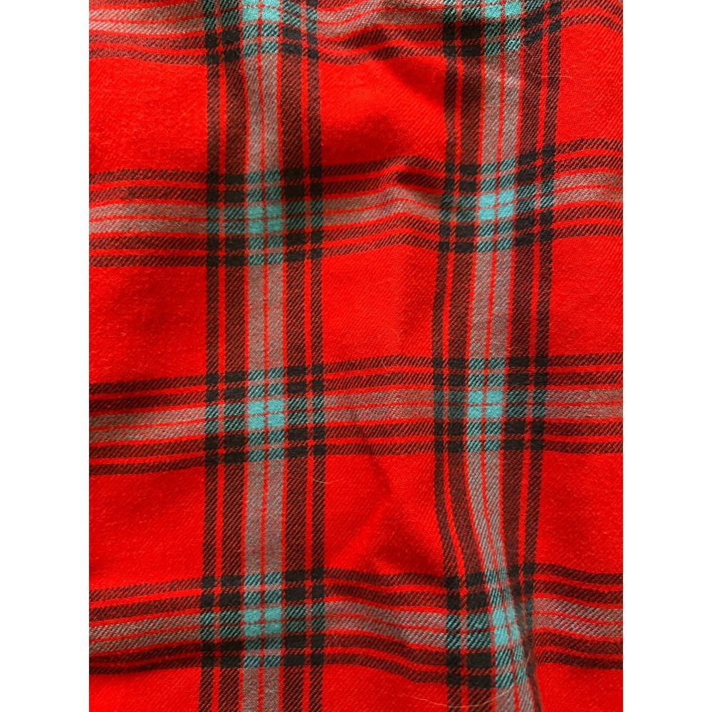 Duluth Trading Co Womens Red‎ Blue Plaid Flannel  Shirt Roll Tab Sleeve M - Picture 9 of 9